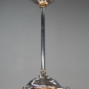 Big Art Deco 6-flamming Chrome and Glass Chandelier, 1930s