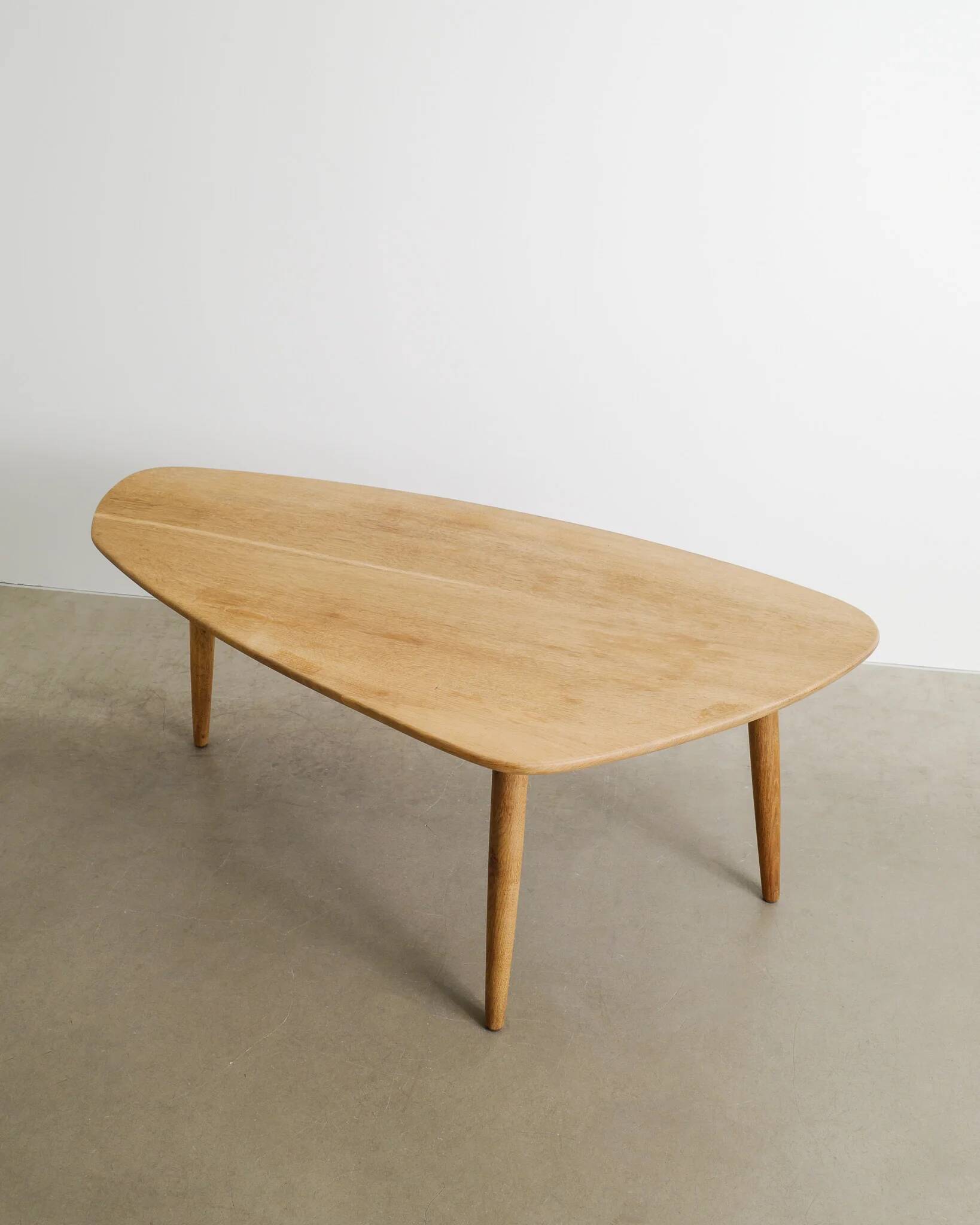 Danish Mid Century Free Form Shaped Oak Table, 1960s