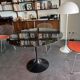Black marble round table Knoll