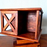 Small vintage teak revolving bookcase