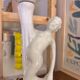 Vintage ceramic and opaline lamp