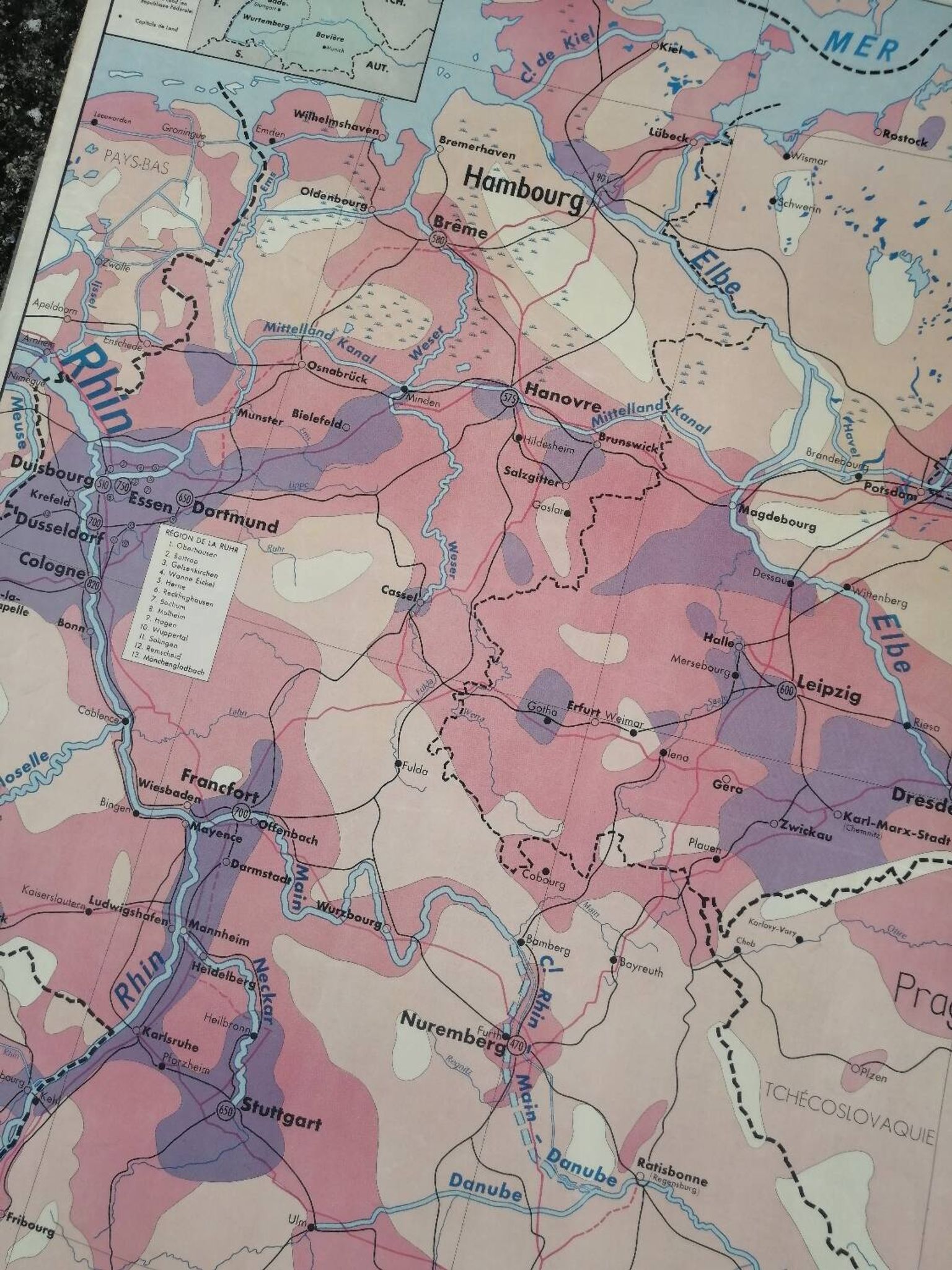 Old MDI map Germany Agricultural and vintage population