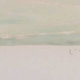 Camille combe: the mountain of bear island, original signed monotype