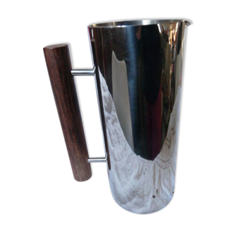 Scandinavian pitcher by Guy Degrenne stainless steel and wood