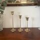 Scandinavian candlesticks in vintage brass