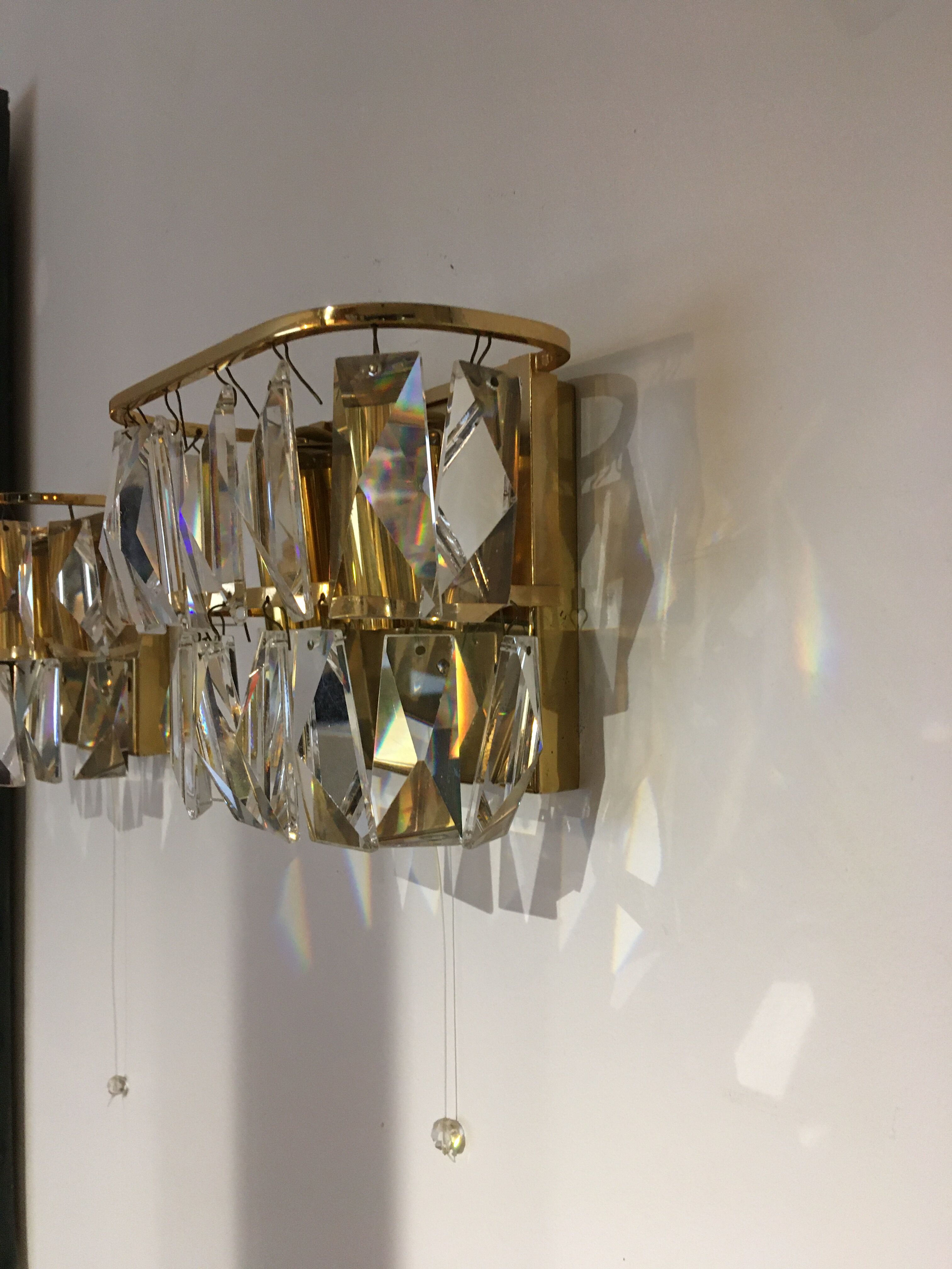 Golden crystal stamps sconces