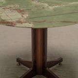 Onyx and brass dining table after Ignazio Gardella