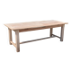 Solid oak farmhouse table in raw wood