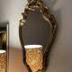 Miroir mural style baroque ancien moulures dorées