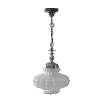 Original Vintage 1960's Lobed Glass Pendant Light