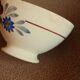 Grand Bol sur pied Faïence Digoin Sarreguemines fleurs brun bleu