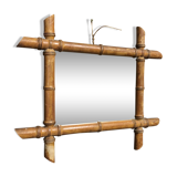 Miroir ancien en bambou 44x38