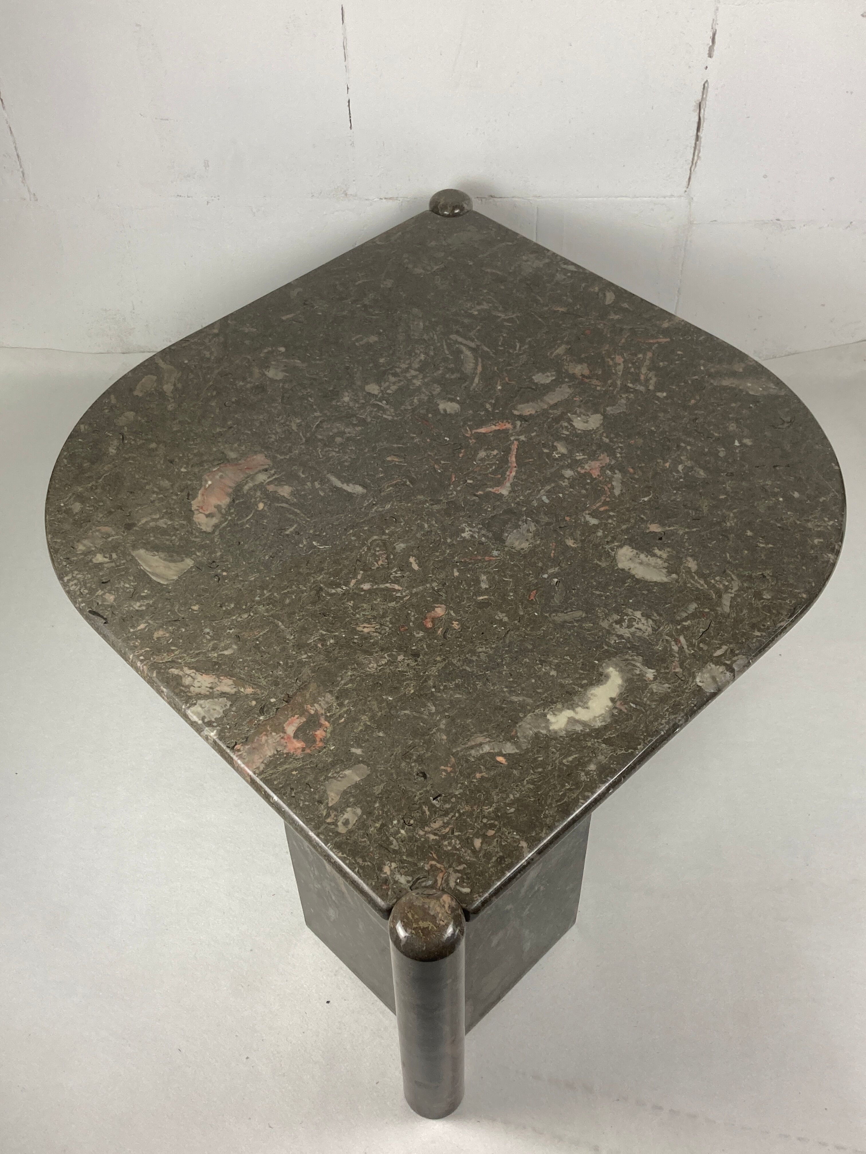 Italian marble teardrop coffee table, 1980s