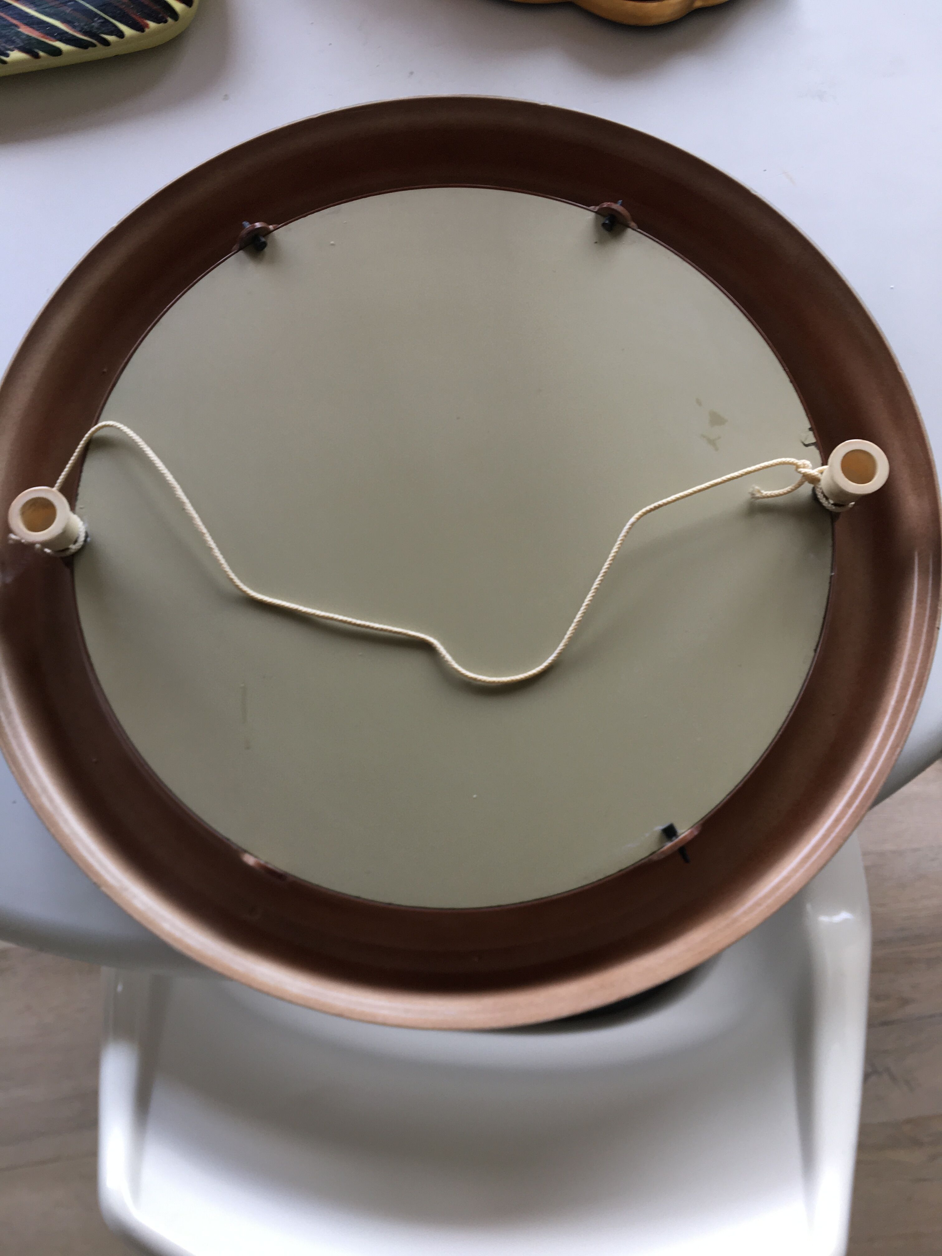 70s round mirror 53cm