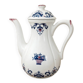 Vintage teapot / coffee pot in earthenware – Rouen style – hand-painted