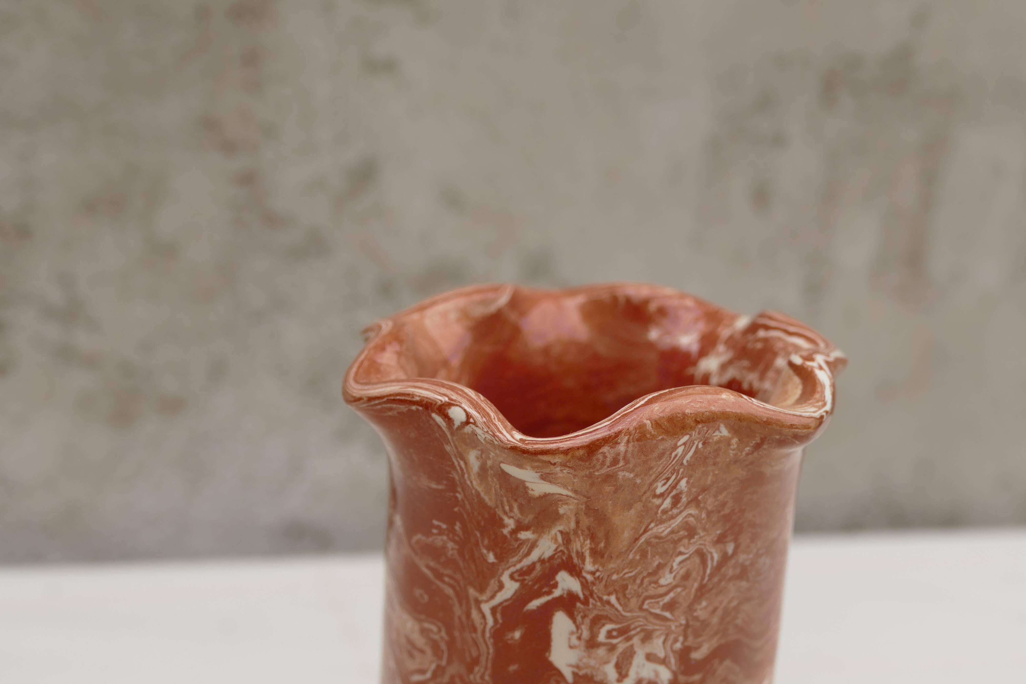 Marbled terracotta vase
