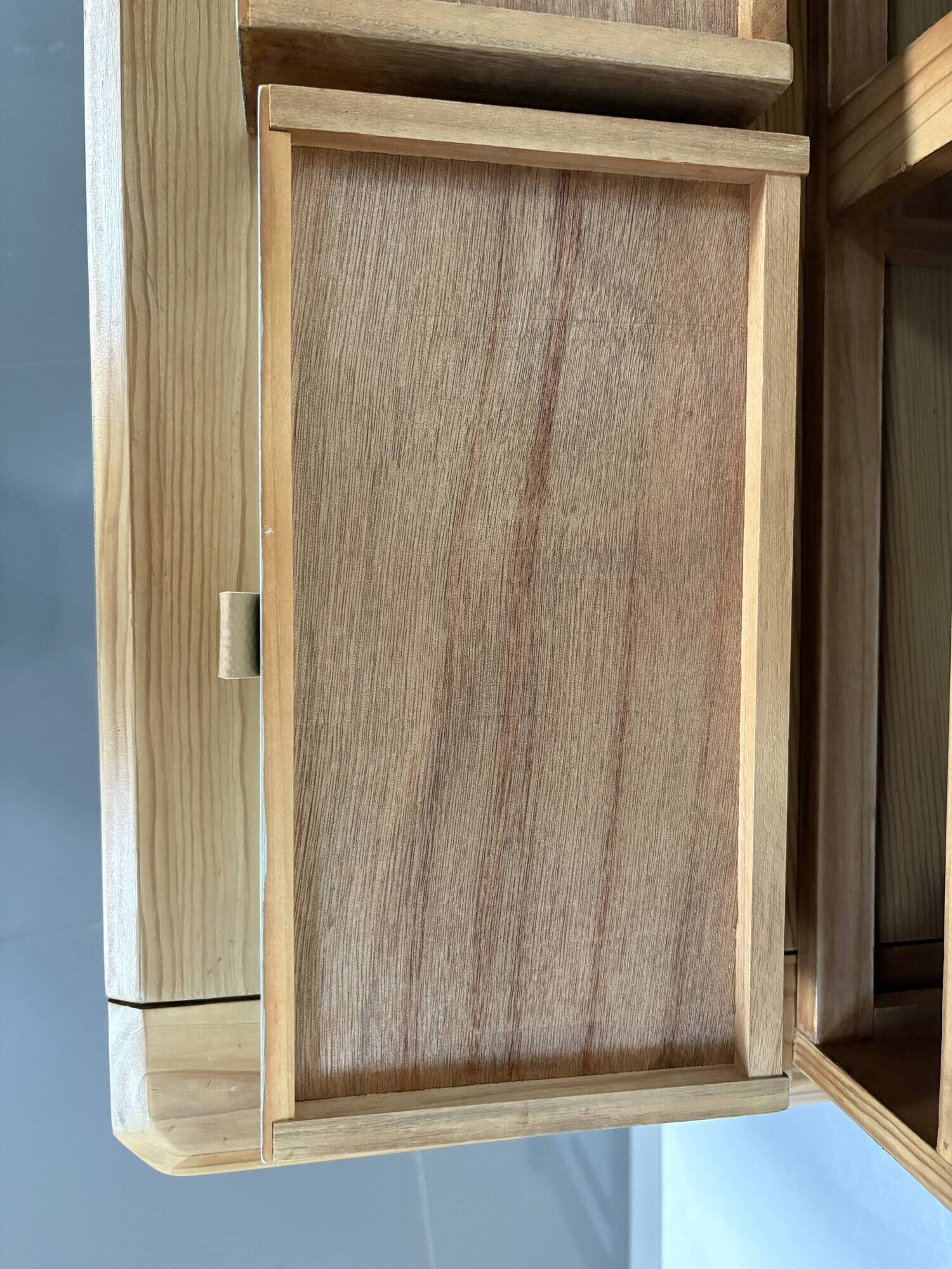 Coiffeuse / Bureau rénové et Tabouret velours, Touche Naturelle Moderne