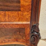 Bed in solid walnut and very old walnut burl