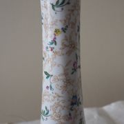 Lampe à poser de table de chevet d’appoint en faïence et socle en bois