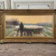 “Shepherd and his flock”, watercolor on paper, signed Maurice Hagemans