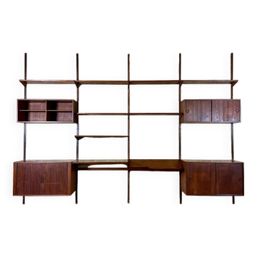 60s 70s teak wall shelf Wall Unit Kai Kristiansen for FM Møbler Denmark