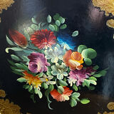 Round painted wooden platter