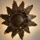 Vintage sunburst ceiling light, gold, floral pattern, 50s brutalism