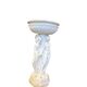 Vintage white concrete garden statue adorned with planter.