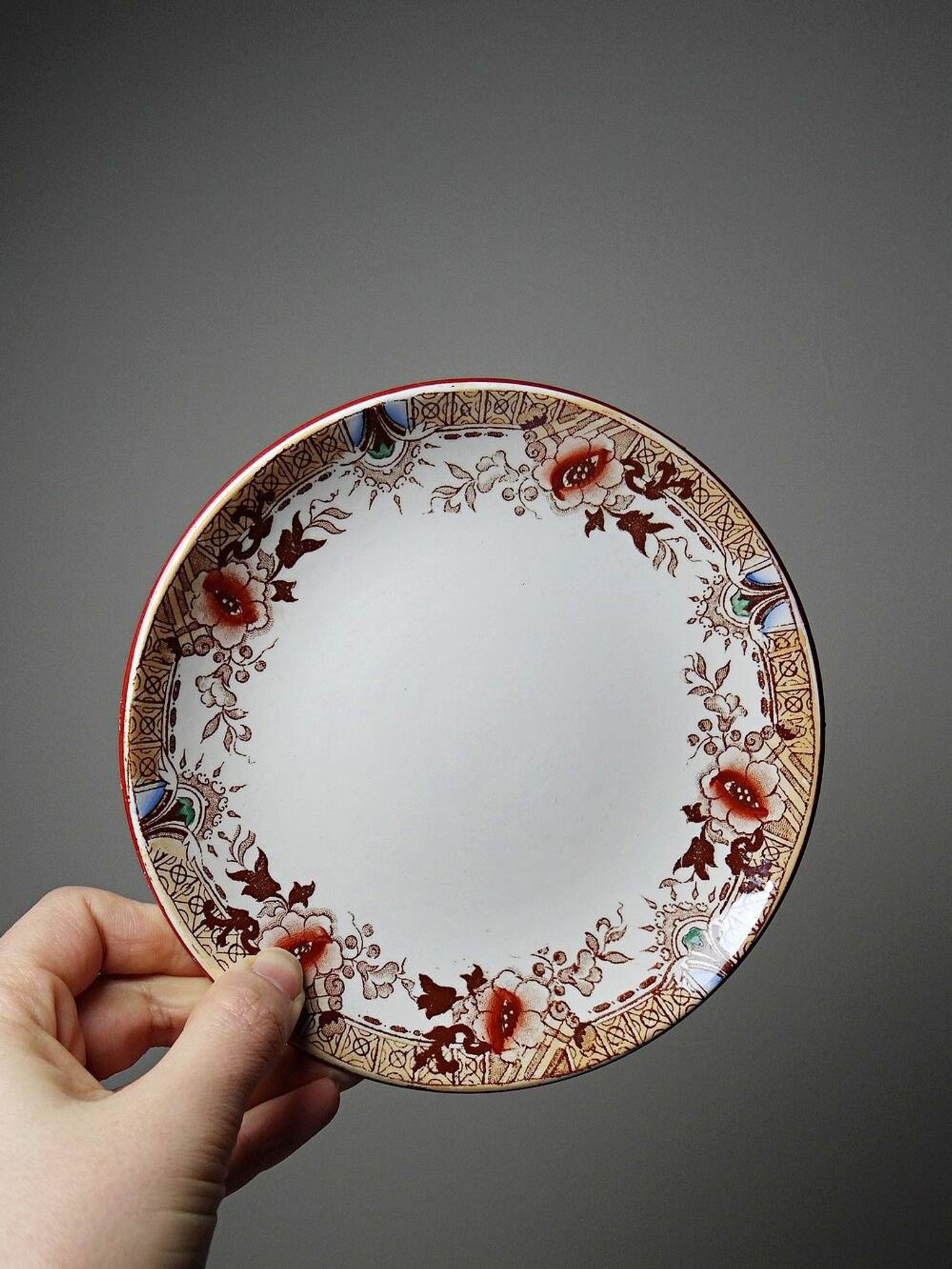 Sarreguemines tea service - Kyoto - antique 5 cups 6 saucers in Japanese style