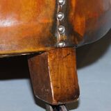 Victorian Chesterfield canapé from 1890 in restored leather, stamped Cornelius V. Smith.