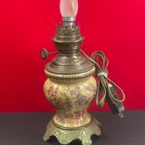 Ceramic and bronze lamp foot with Japanese floral decoration 24 cm