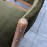 Vintage pine & velvet chairs