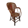 Vintage braided chestnut armchair