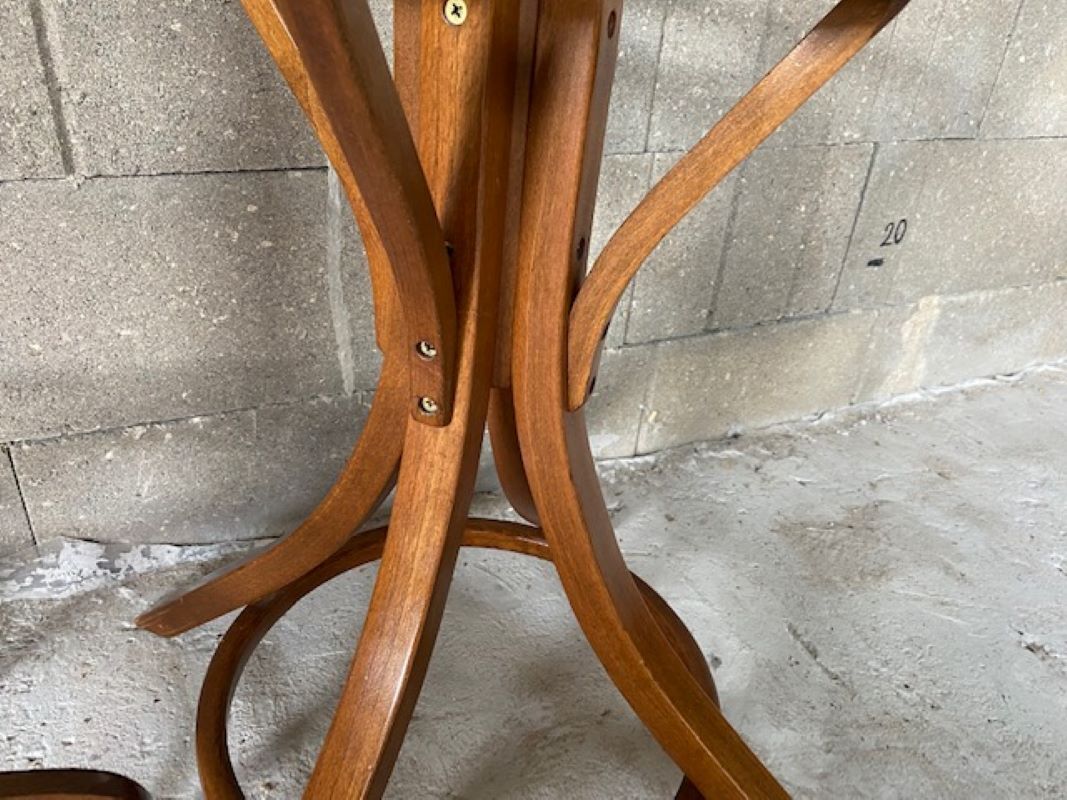 Coat rack swivel parrot Baumann bistro style 1960 curved wood