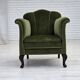 Fauteuil danois des années 1950, velours vert, pieds en frêne.