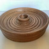 Thick round wooden candle holder