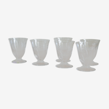 Lot de 6 verres à eau motif branche stylisée