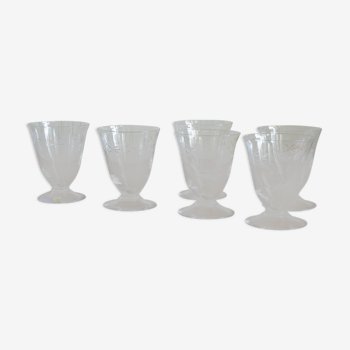 Lot of 6 glasses of water pattern stylized branch