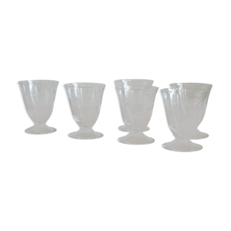 Set of 6 water glasses with stylized branch pattern