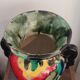 Art Deco vase in ceramic with flame glazes