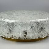 60s 70s ceiling lamp Plafoniere Flush Mount Ice Glass Hillebrand Germany