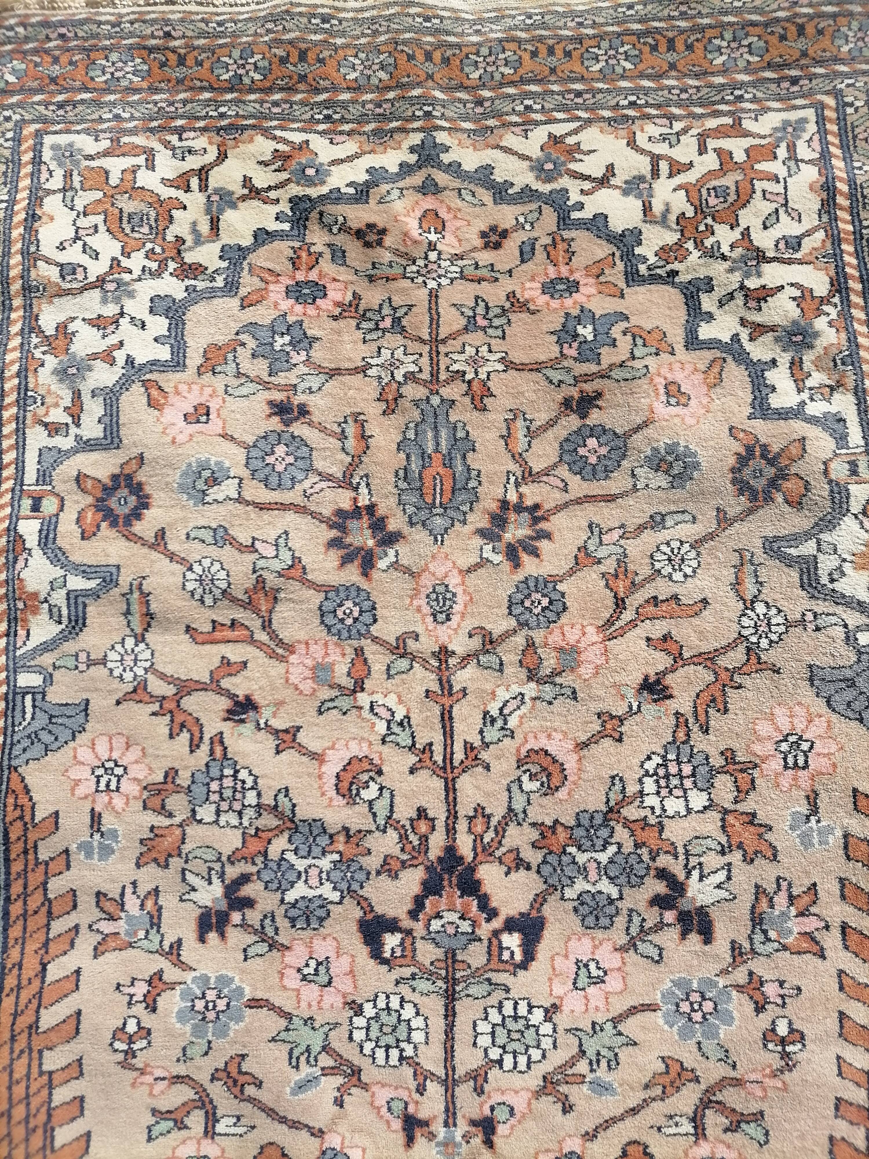 Ancient Persian wool rug handmade fifties 200 x 126cm