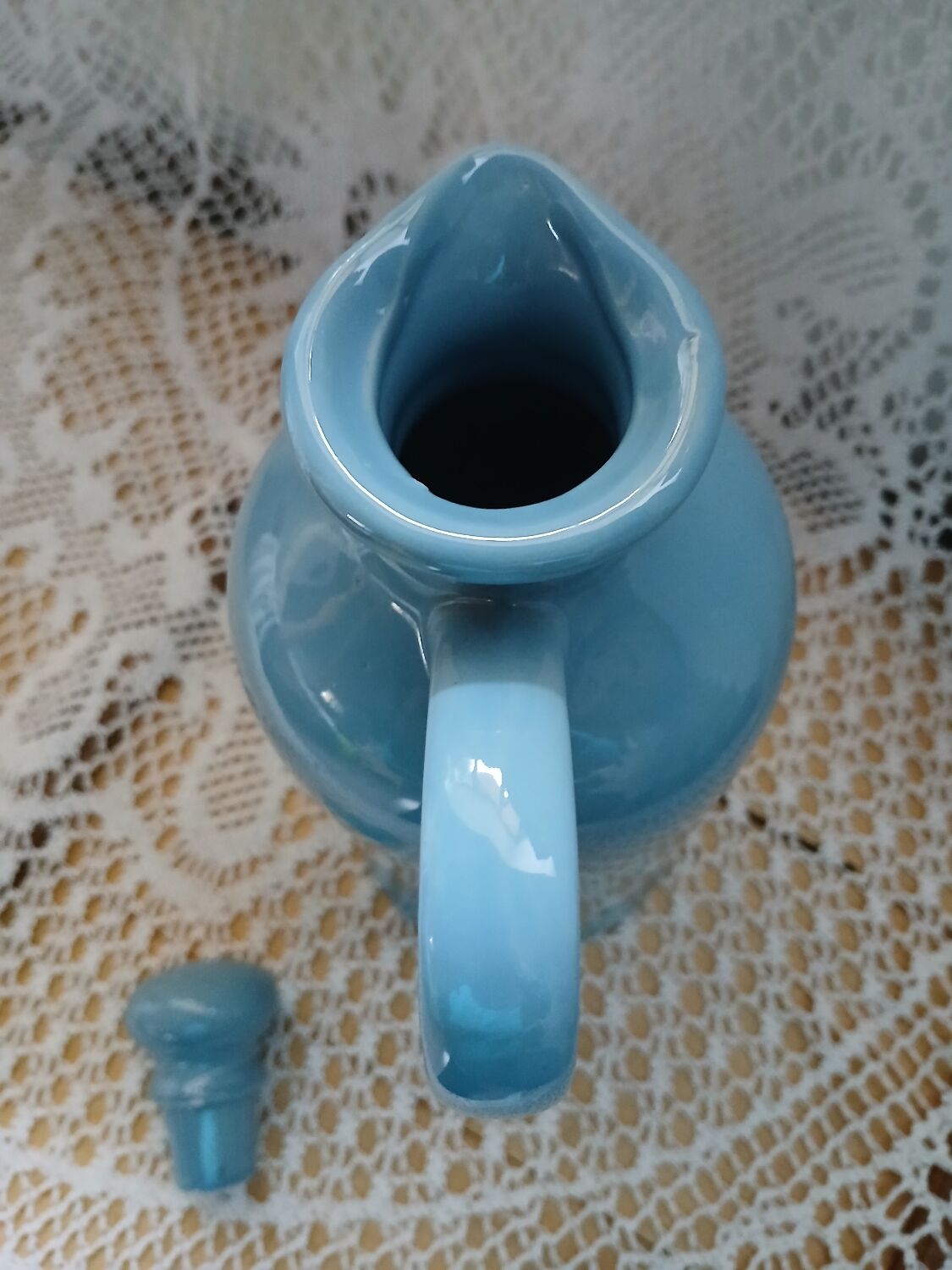 Blue ceramic bottle