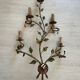 Large wall lamp 1950, gilded wrought iron "leaves"