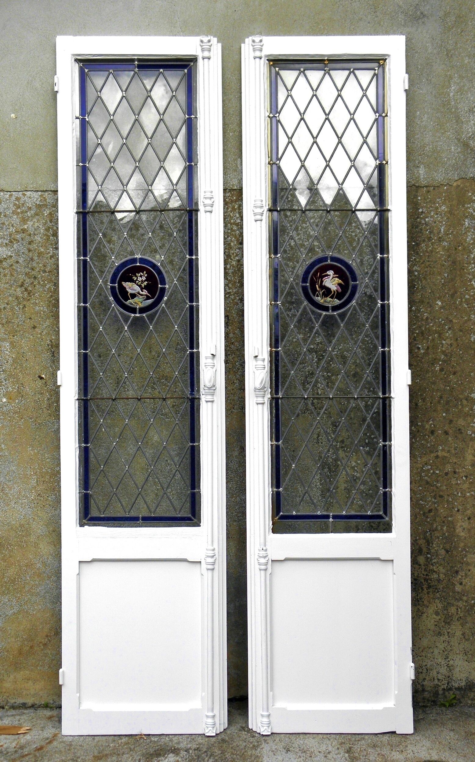 Ensemble de portes et fenêtres à vitraux
