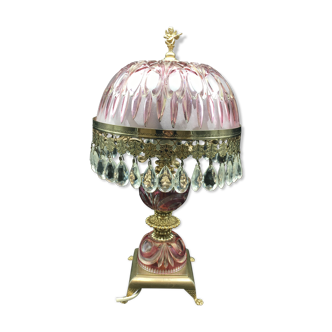 Vintage bedside with grapevines and chiseled crystal