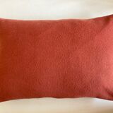Coussin en drap de cachemire 1970 réversible lin ancien 60x40
