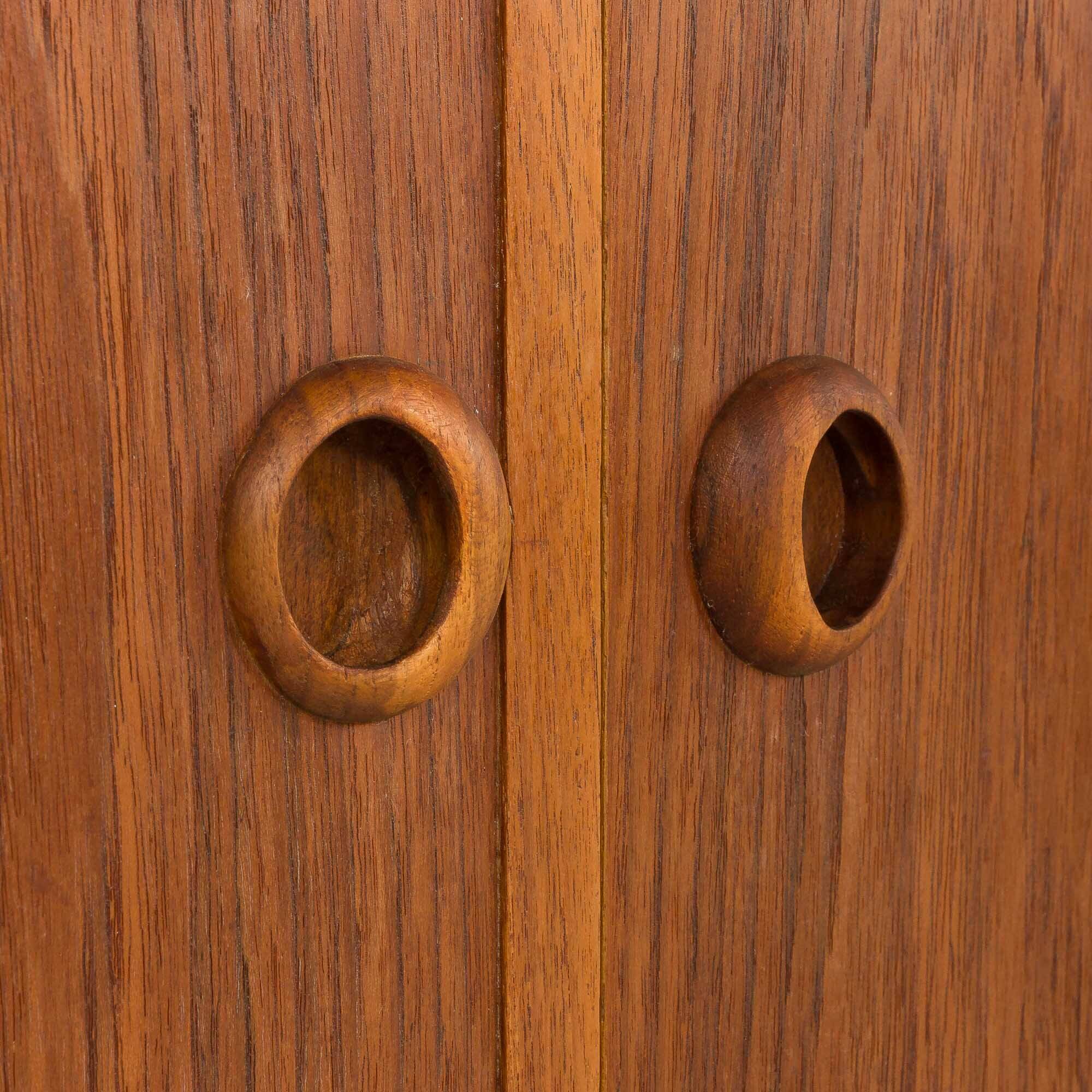Danish mid century vinyl record cabinet in teak, 1970s