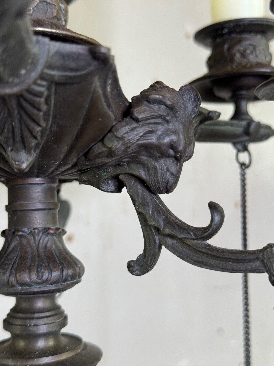 Pair of large bronze candelabras in the Antique style, circa 1880