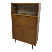 Scandinavian secretary 1970 teak display cabinet desk shelf